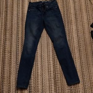 High-waisted stretch straight leg jeans